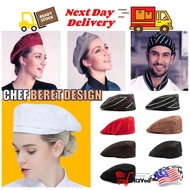Chef Beret Unisex Hotel Cook Coffee Western Restaurant Waiter Cap Kitchen Baker Hat Catering Topi