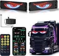 Gelrova Dual-Panel Eyes Light LED Car Windshield Display: 2-Pack 14"x4" Programmable Matrix, Single 