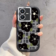 Case For VIVO Y22 Y22s Shockproof Silicone Flower Phone