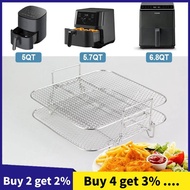 2-Layers Air Fryer Grilling Rack for 4.2-5.8QT Air Fryer Kitchen Oven Steamer Cooker