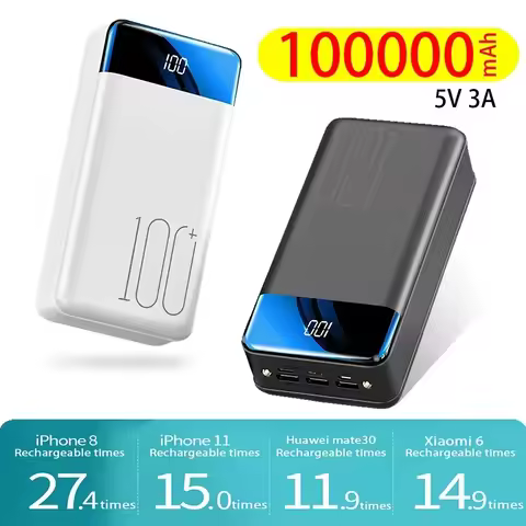 Power Bank 100000mAh QC PD 3.0 Fast Charging Powerbank 100000mAh External Battery Charger Poverbank