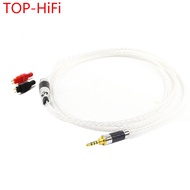 TOP-HiFi DIY 3.5/2.5/4.4mm Balanced Silver Plated Headphone Upgrade Cable For HD600 HD650 HD525 HD54