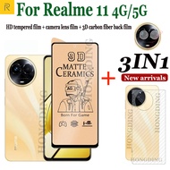 3in ฟิล์มเซรามิก1 Realme 11 4G กระจกเทมเปอร์ป้องกันความเป็นส่วนตัวสำหรับ Realme 11 5G และ Realme ฟิล์มด้านหลัง11X ฟิล์มปกป้องหน้าจอ5G + ฟิล์มเลนส์ + ฟิล์มด้านหลัง