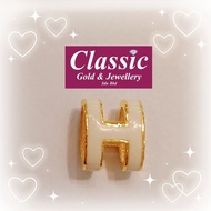 Emas 916 loket H(putih)/916gold pendant H(white)/916gold 金牌