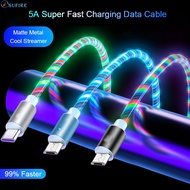 5A Fast Charging Cable LED Luminous Glow Flowing USB Cable Colorful Streamer Data Cable MicroUSB/Typ