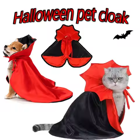 Pet Halloween Polyester Vampire Cloak Transformation Costume Cat Dog Witch Cloak Festivals Pet Role-