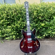 Grote บอดี้กึ่งกลวง ES335เสือแดงเข้มลายกีตาร์มืออาชีพกีต้าร์ไฟฟ้า