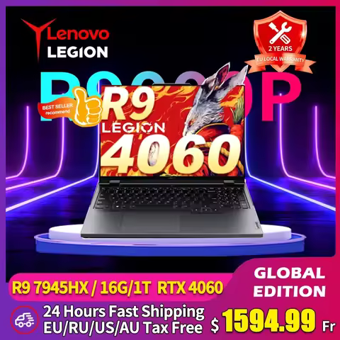 Lenovo Legion R9000P E-sports Gaming Laptop 16inch AMD R9 7945HX 1T/4T RTX4060 100%sRGB 500nits 2.5K