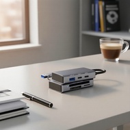 USB-C 3.0 Hub Dock: 6 Ports, SD/TF/CF Card Readers for MacBook & Windows