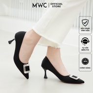 Giày Cao Gót MWC S033 (G012) - Giày Cao Gót Mũi Nhọn Đính Khoá Vuông Sang Chảnh