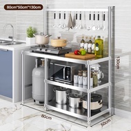 Freemax Rak Dapur Serbaguna Stainless Steel Meja Kompor Stainless Steel Rak Dapur 3 Susun Meja Dapur