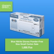 Sensi Blue Nitrile Powder-Free Gloves Carton Sale (1,000 pcs) -- medical grade (Used in Hospitals)