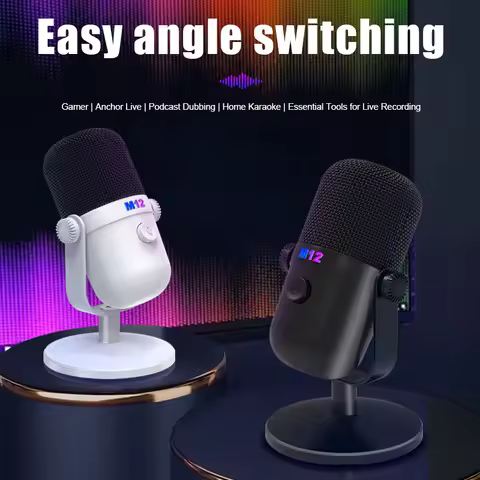 M12 USB Condenser Desktop Microphone For PC Computer Mobile Phone Singing Gaming Streaming Podcastin