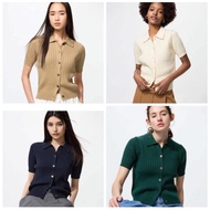 Polo cardigan short sleeve uni Japan