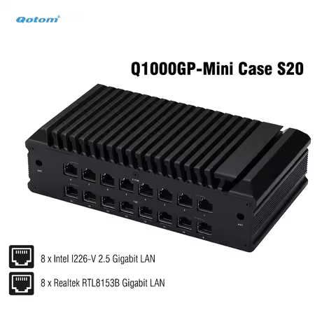 16 LAN Mini PC 10th Gen Intel I3 I5 I7, 8x2.5G I226V/ 8xRealtek GbE, Fanless Barebone Router PC, OPN