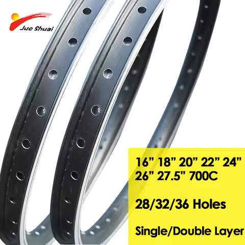 16 18 20 22 24 26 27.5 700C Bicycle Rim Silver Black 28/32/36 Holes Aluminum Alloy Double Layers A/V