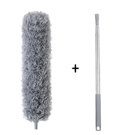 Fypo High Ceiling Duster 2m Extension Pole Microfiber Brush for Roof Cobweb Ceiling Fan Curved Dust Remover with Telescopic Handle Corner Gap Sofa Duster Cleaner Household Multi-function Cleaning Tools