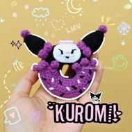 Kuromi Donut Amigurumi Keychain | Kuromi Donut knitted doll | Kuromi keychain | Kuromi crochet | Kni