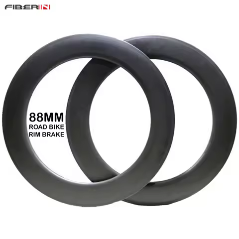 Full Carbon Wheels with Glossy and Matte Rims, Clincher, 25mm Width, 88mm, 16H to 32H