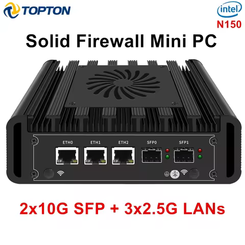 Topton Metal VPN Firewall Mini PC 2x 10G SFP+ 3x 2.5G NICs i226-V Intel N150 i3 N305 N300 DDR5 NVMe 