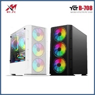 YGT B-708 black White Tempered Glass Micro-ATX/ITX Gaming PC/Desktop Case