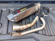ชุดท่อ HONDA MSX125  MSX125-sf DEMON125 แสตนเลส 304 สวม 2นิ้ว+ปลายท่อ AK14 นิ้วเคฟล่า
