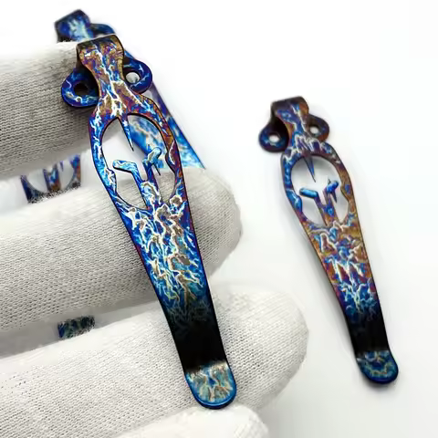 Custom Spartan Pattern Knife Titanium Pocket Clip For Benchmade Griptilian 551 Bugout 710 730 940 Em