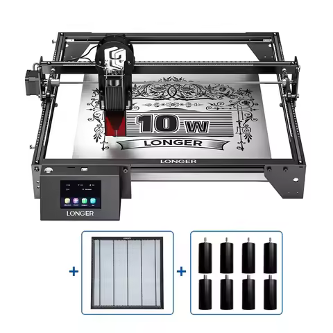 Longer RAY5 10W Laser Engraving Machine + 440x440mm Honeycomb Panel + 8pcs Raiser Legs High Precisio