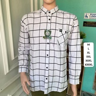 KEMEJA Men's Flannel Shirt, Women's Flannel Shirt, White Long Sleeve Flannel Shirt