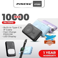 [3C Certified] Pineng PN-701PD 10000mAh Magnetic Wireless w/ 22.5W Fast Charge Built-in Cables PN701
