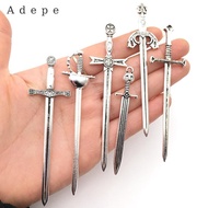 [Adepe] 6pcs Knight Sword Pendants Swords Miniature Long Sword for DIY Craft Necklace Jewelry Making