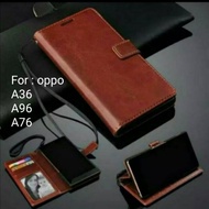 Leather Case Flip Cover Oppo A36 A76 A96 4G Wallet Case Leather Casing Case Diary flip book book