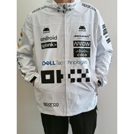 F1 McLaren Jacket, White Hooded Windbreaker, Sunscreen Rainproof Jacket, F1 Racing Customized Clothi