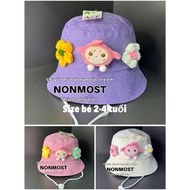 Brimmed hat for girls from 2 years old to 4 years old