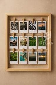 Wooden Photo Frame / Bingkai Foto Kayu Dekorasi Dinding Album Foto Kayu Polaroid Gantungan Foto