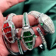 2023 Diamond-Studded Snake Bracelet Watch Snake Bracelet Quartz Open Watch E-Commerce