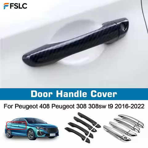 Door Handle Cover For Peugeot 408 Peugeot 308 308sw t9 2016-2022 Chrome Carbon Fiber Car Trim Sticke