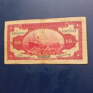 Uang Koleksi 10 Yuan 1914 Republik China Shanghai Langka