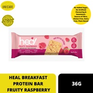HEAL BREAKFAST PROTEIN BAR FRUITY RASPBERRY 36G. No Added Sugar & Artificial Flavoring & Sweetener, 