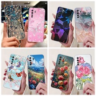 New Casing For Huawei Nova 7 SE CDY-NX9B / P40 Lite 5G CDY-NX9A Case Fashion Marble Butterfly Soft S