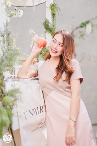 (Pre order รอ10-30วัน )Jelly Dressing/ชุดเดรส ชุดทำงาน Muffin plus collection มีแขน B019