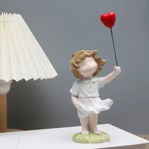 1 pc banksy girl holding balloon ornament, home living room decoration, peace, anti-war and love orn