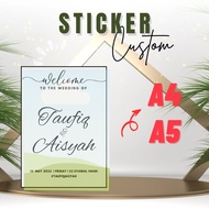 STICKER SAHAJA Sticker Custom Board Mirror Wedding Signage Vinyl PVC