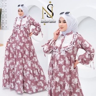Gamis CLAUDIA Katun Rayon Premium Motif Mix Katbol Renda PestaKondanganLebaranAcara Terbaru