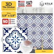 Nador 3D Tiles Sticker Kitchen Bathroom Wall Tiles Sticker Self Adhesive Backsplash Clever Mosaic 5.9x5.9inch