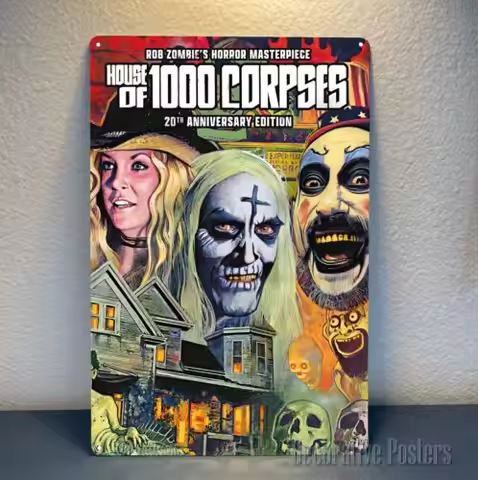 1p,house of 1000 corpses Movie Metal Poster - Sign - Size: 20x30cm ()
