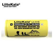 /LiitoKala Rechargeable Battery 26650 3.7V 5100mAh Li-ion Flat Lithium Battery Lii-51S 20A 100% lega