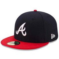 台灣代理公司貨 NEW ERA MLB大聯盟 亞特蘭大勇士 全封球員帽 潮帽 (NE70361069)深藍/紅