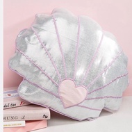 英國購入全新Sass&Belle美人魚貝殼造型抱枕靠墊mermaid cushion-銀色紫色