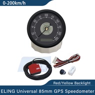 ELING 9-32V 85mm GPS Speedometer 0-160 0-200 0-220 KM/H MPH Total Mileage Adjustable with Red Yellow